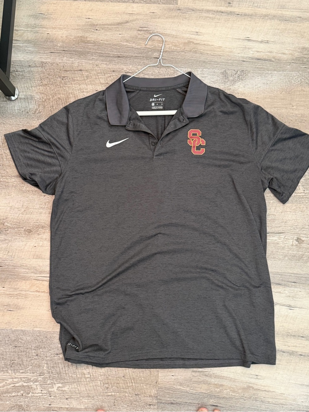 Nike Men's Charcoal Polo with USC Logo